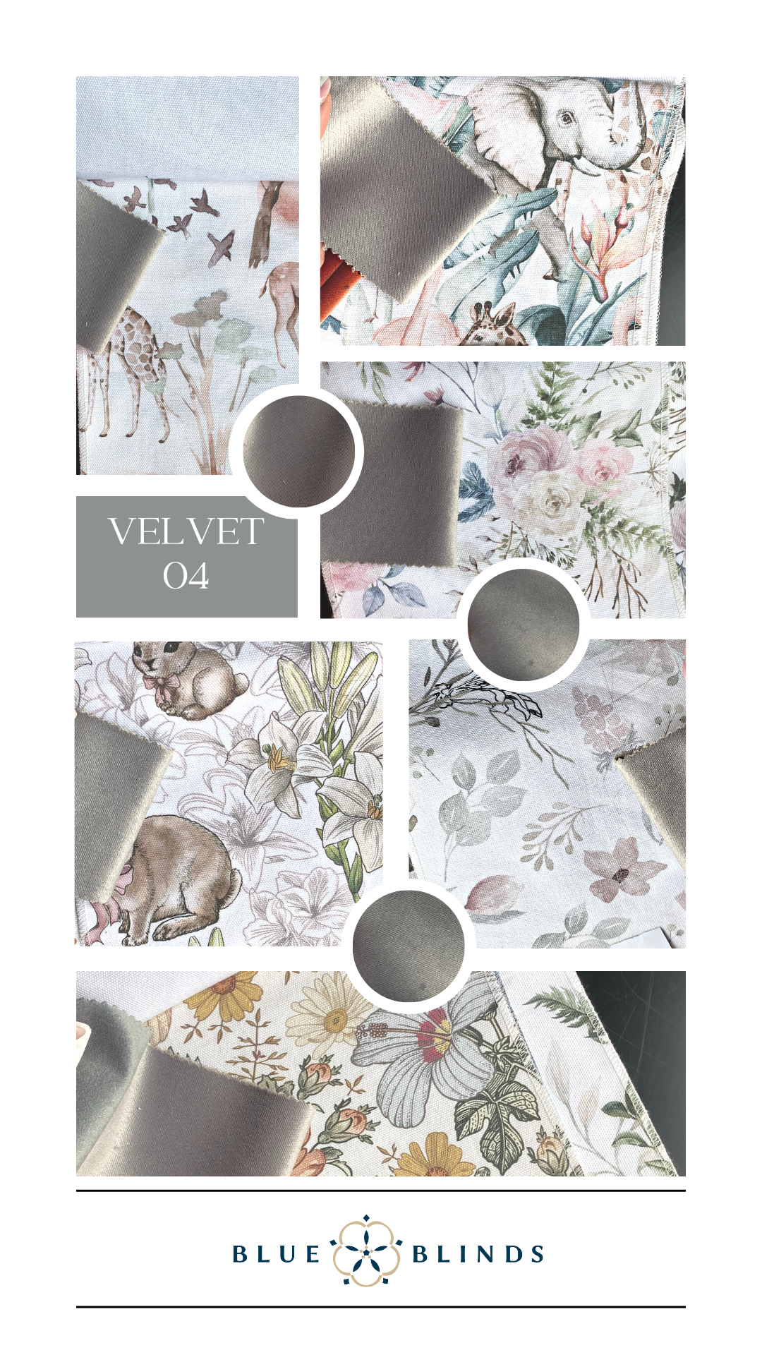 Roleta rzymska bawełniana print z kokardami velvet