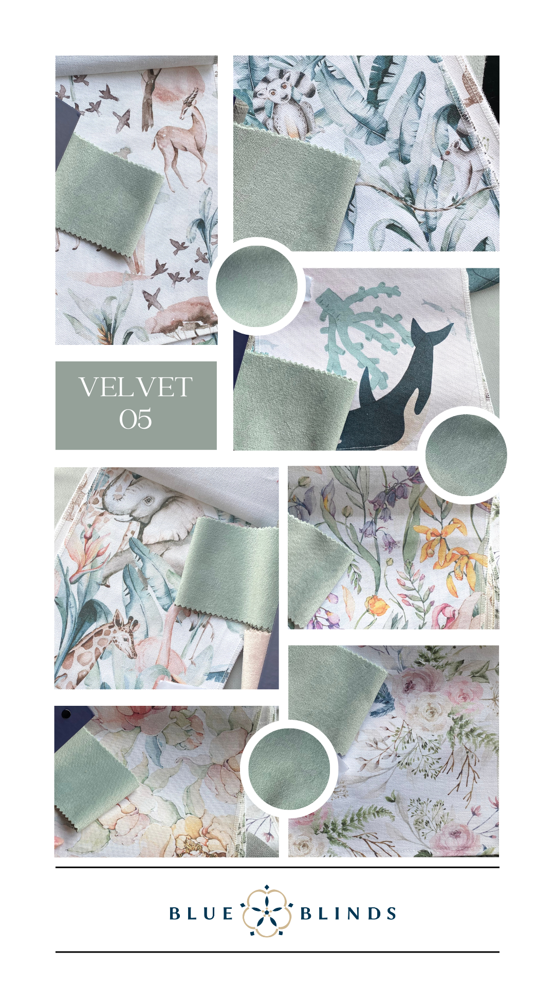 Roleta rzymska bawełniana print z kokardami velvet