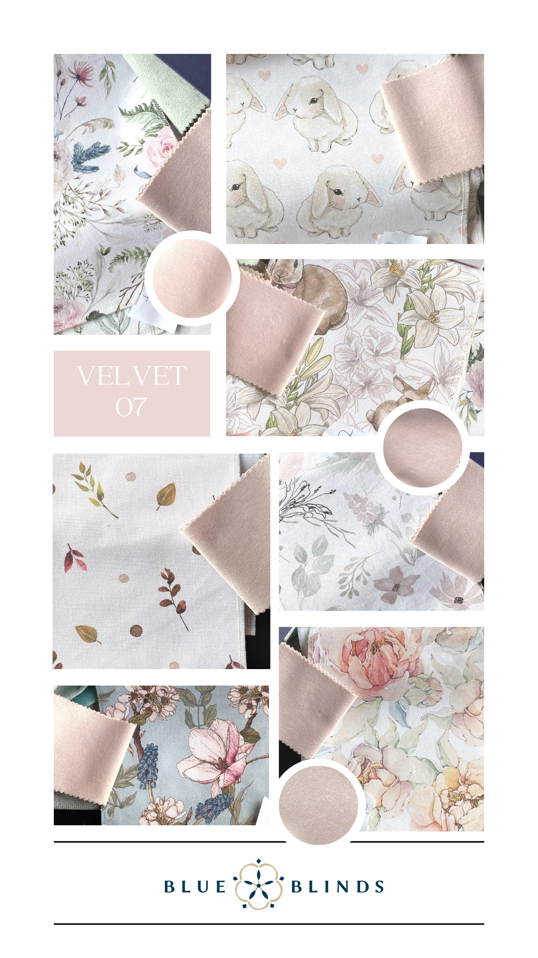 Roleta rzymska bawełniana print z kokardami velvet