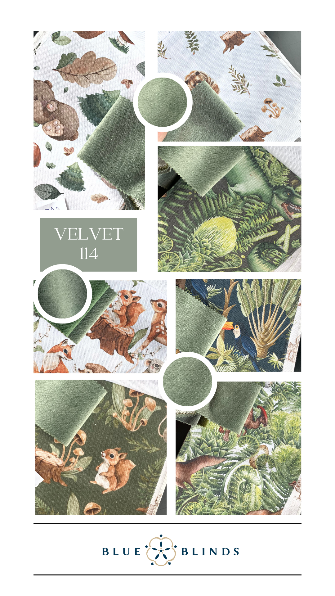 Roleta rzymska bawełniana print z kokardami velvet