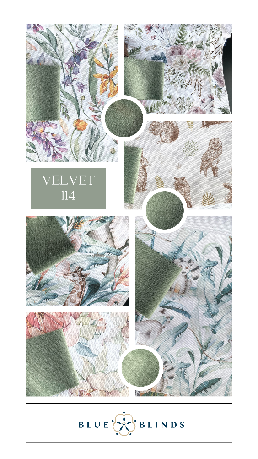 Roleta rzymska bawełniana print z kokardami velvet