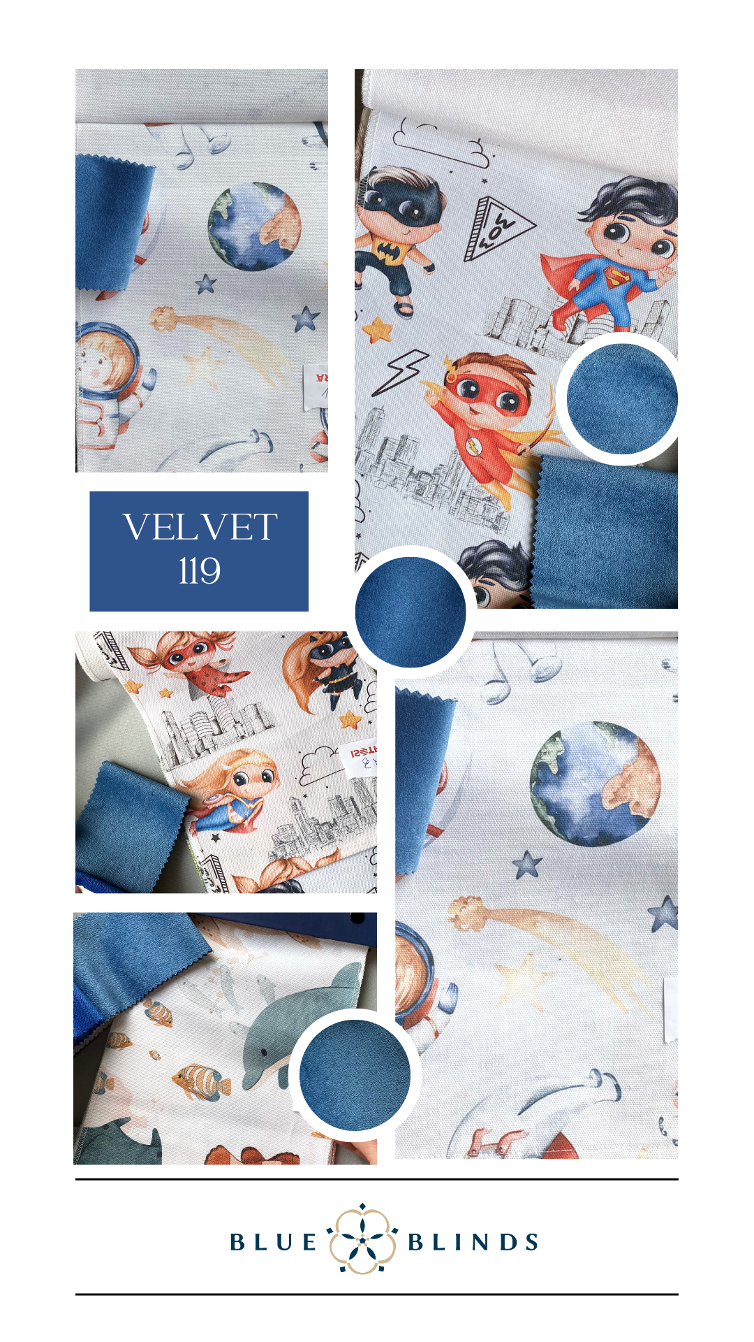 Roleta rzymska bawełniana print z kokardami velvet