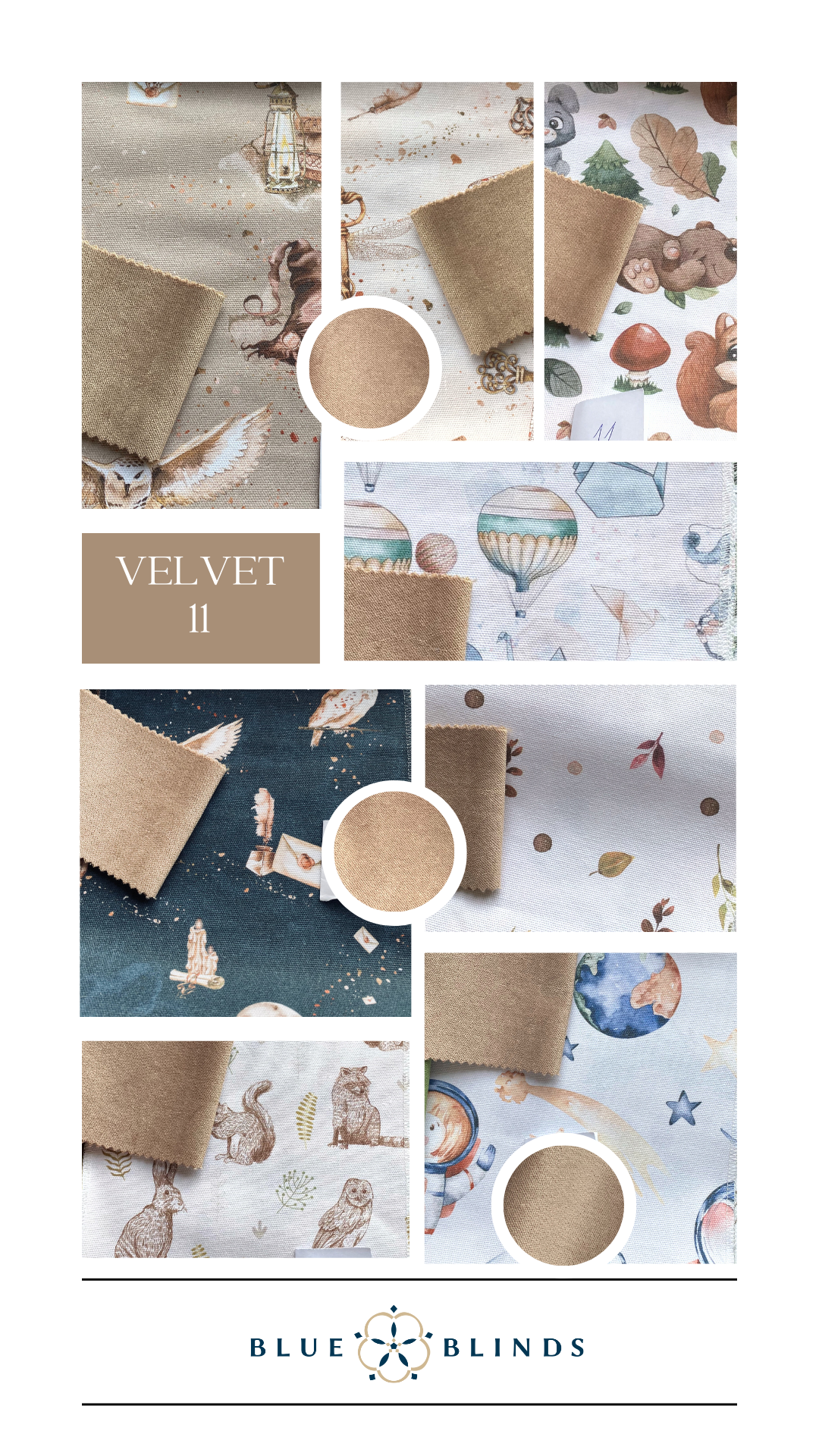 Roleta rzymska bawełniana print z kokardami velvet