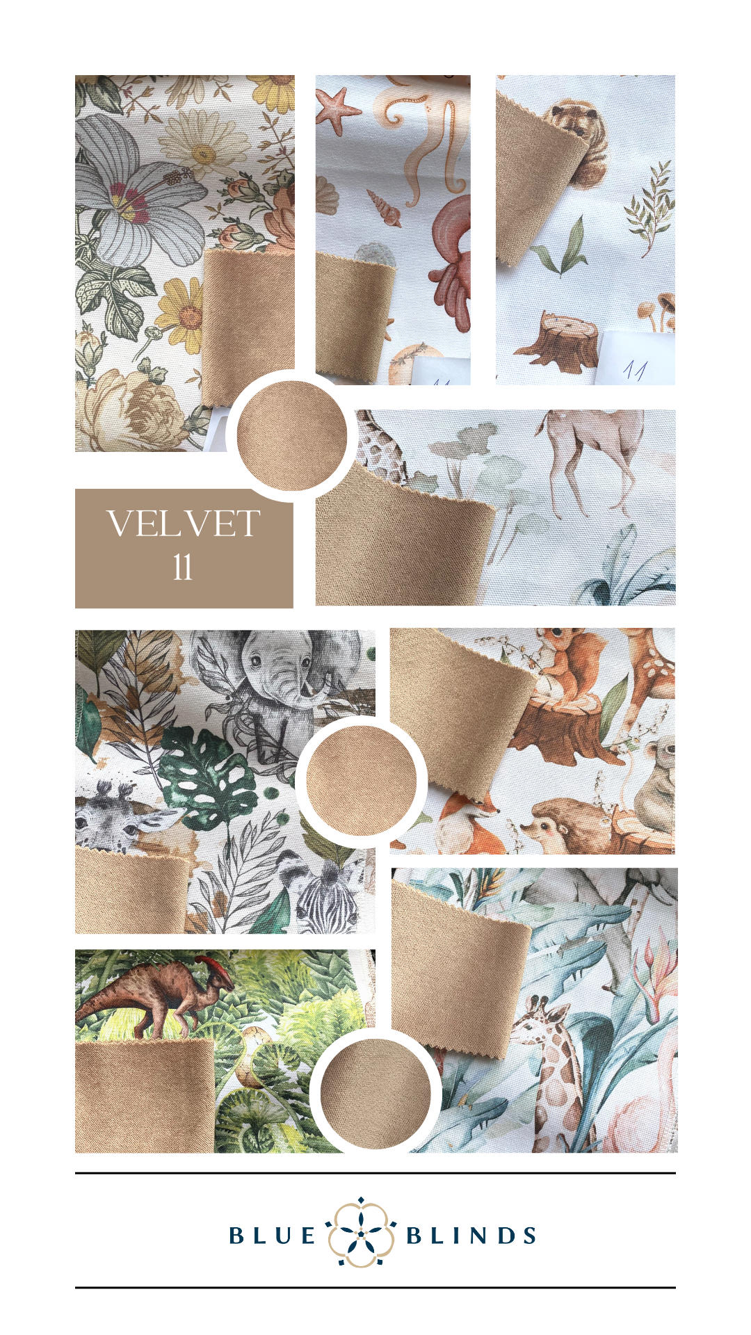 Roleta rzymska bawełniana print z kokardami velvet