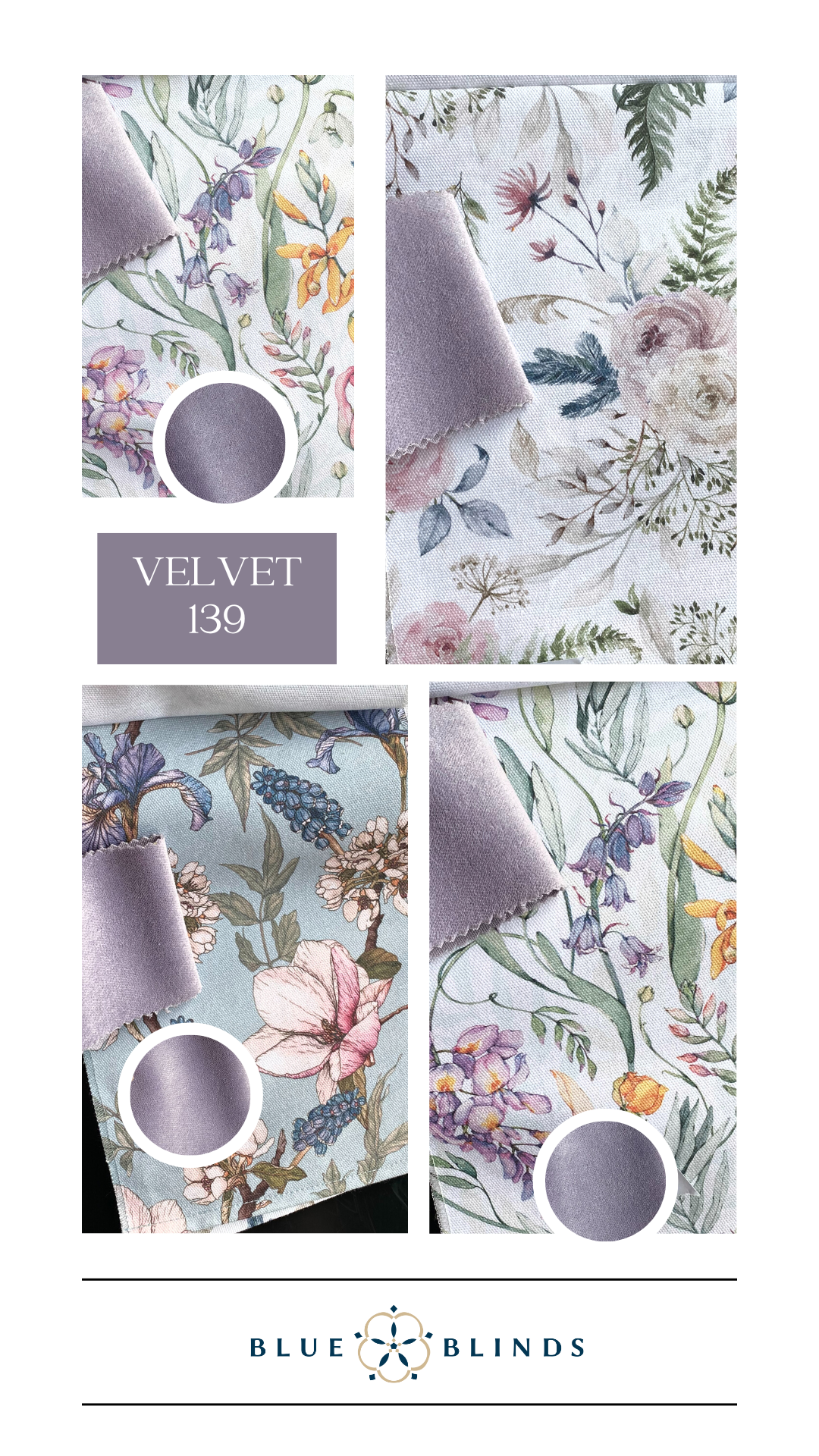 Roleta rzymska bawełniana print z kokardami velvet