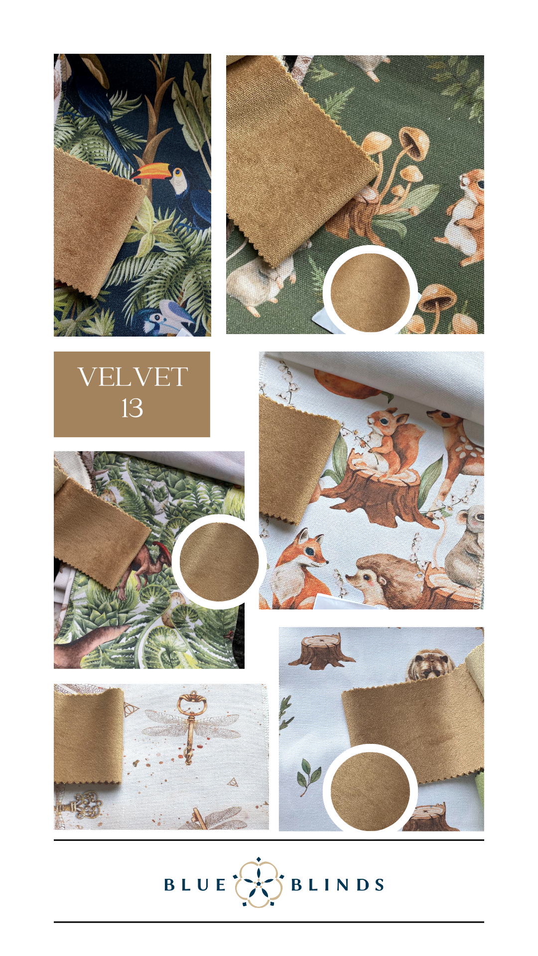 Roleta rzymska bawełniana print z kokardami velvet