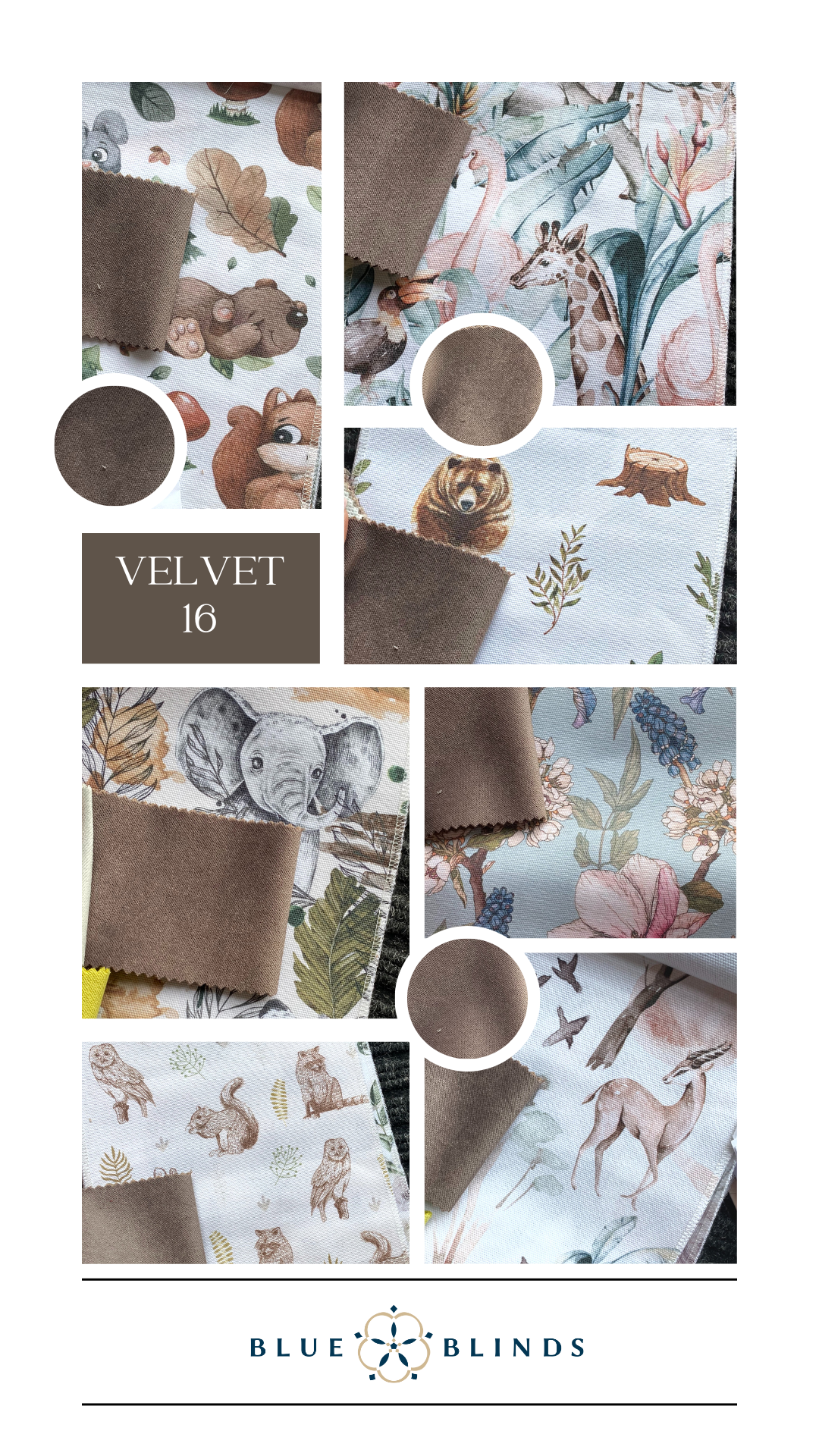 Roleta rzymska bawełniana print z kokardami velvet