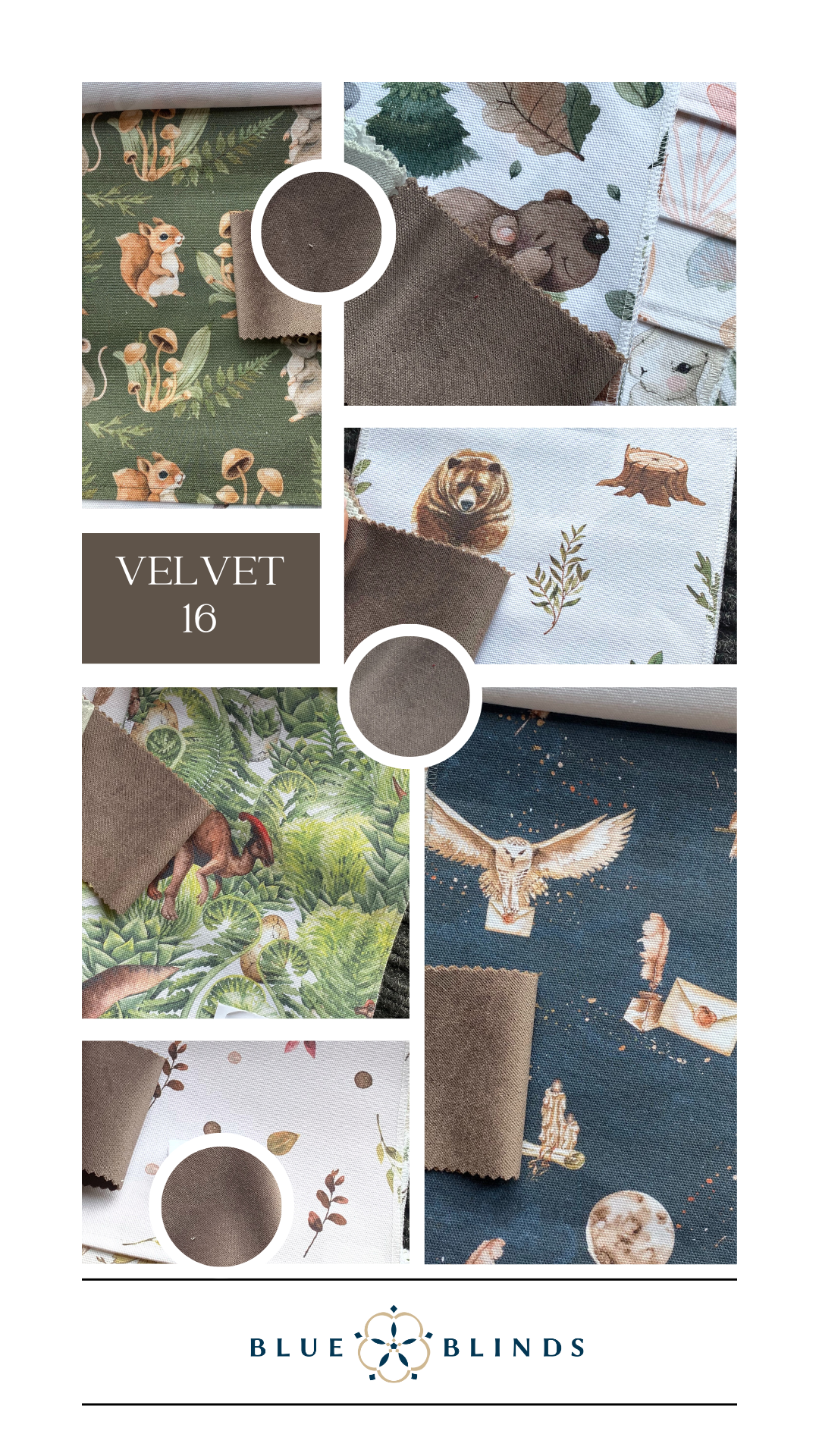 Roleta rzymska bawełniana print z kokardami velvet