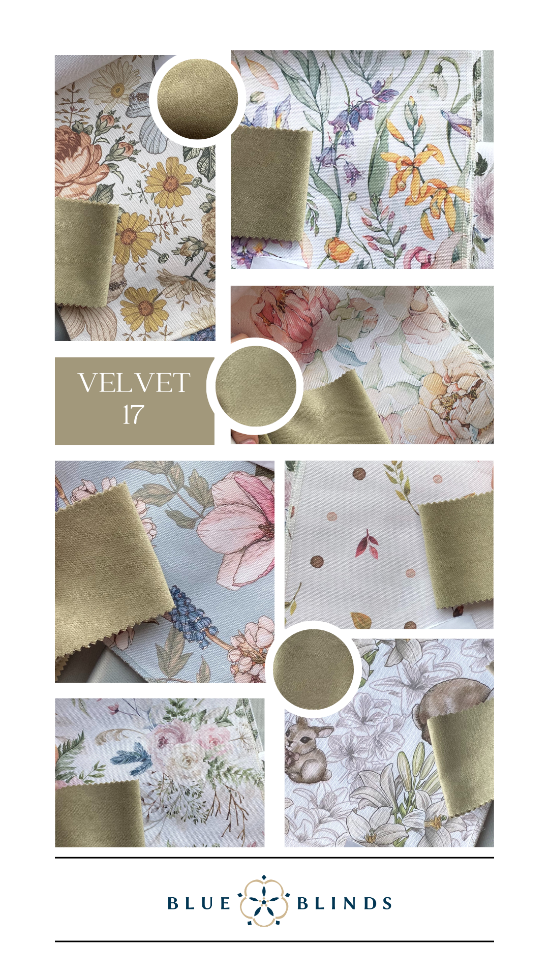 Roleta rzymska bawełniana print z kokardami velvet