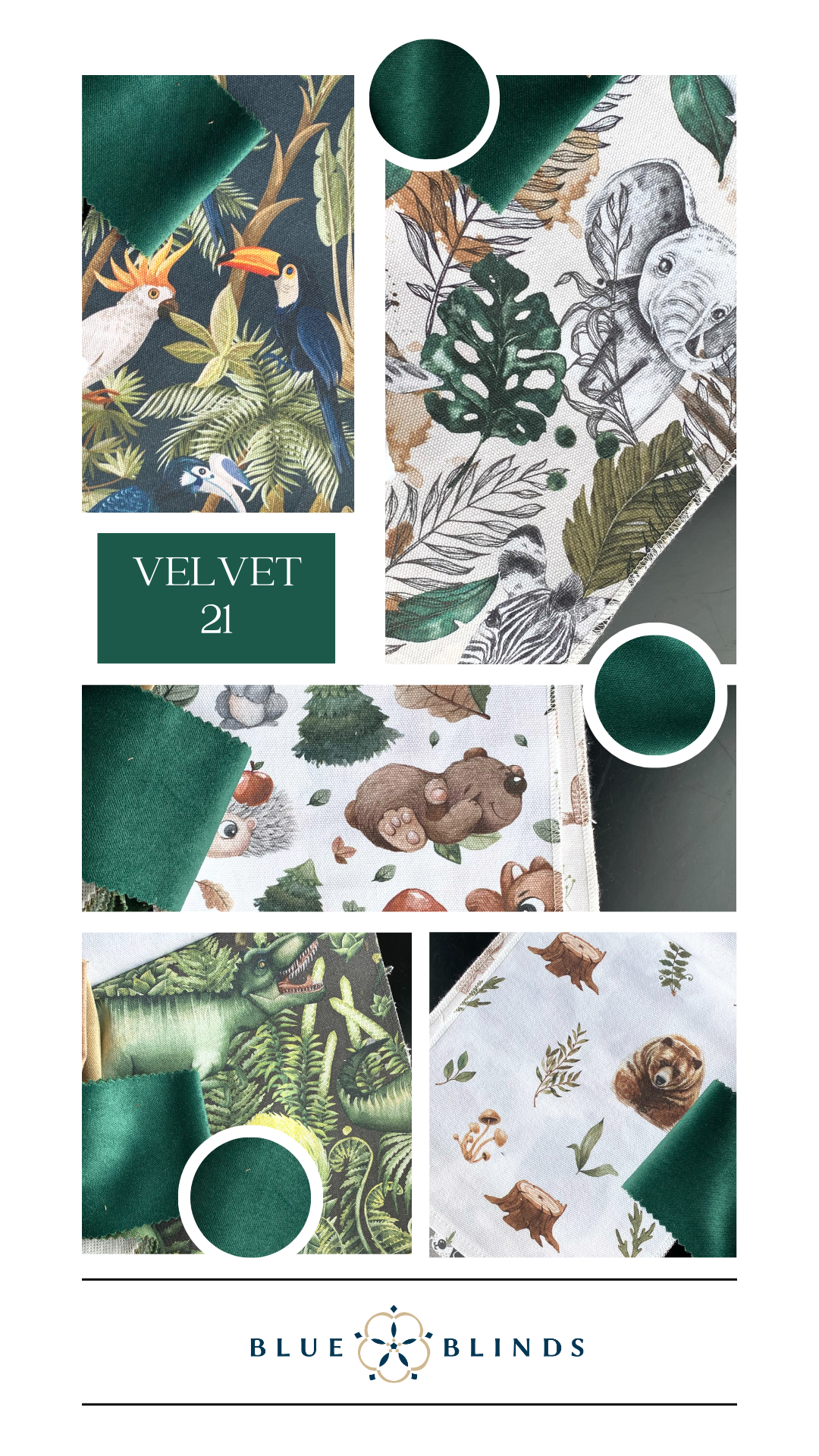 Roleta rzymska bawełniana print z kokardami velvet
