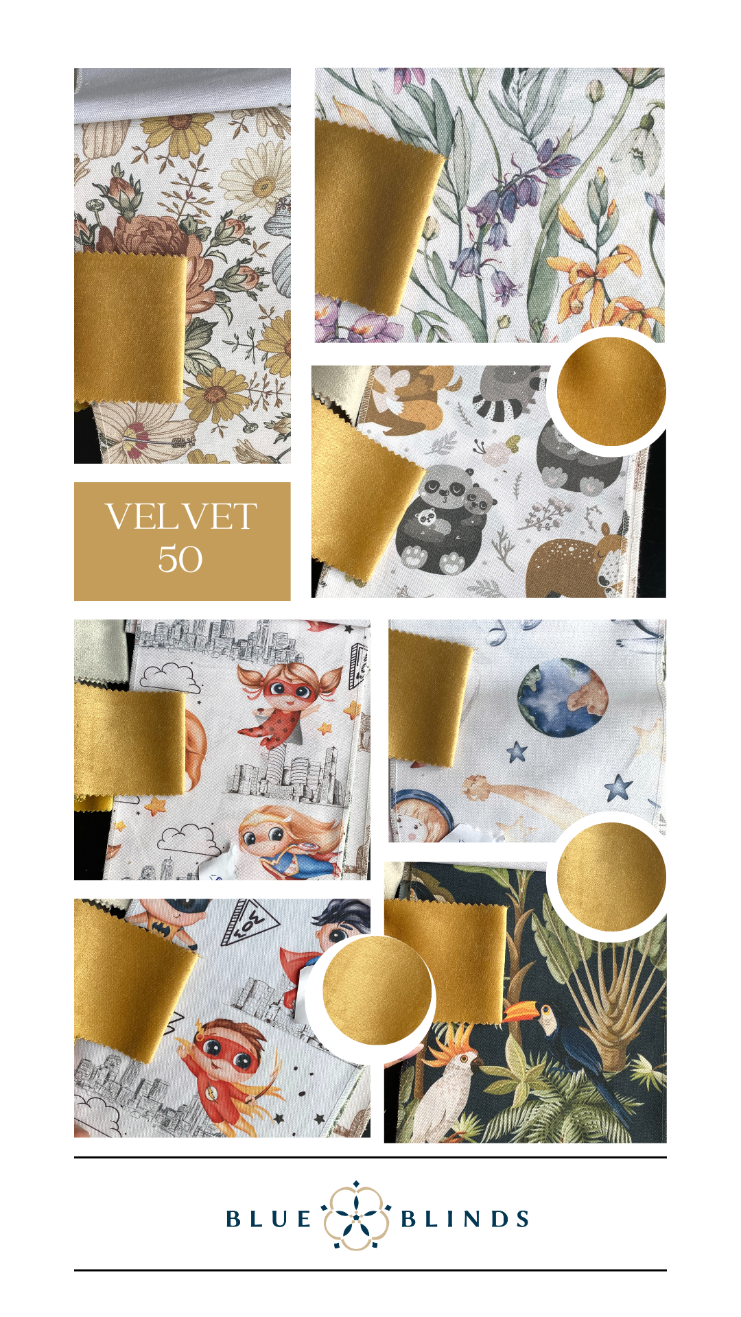 Roleta rzymska bawełniana print z kokardami velvet