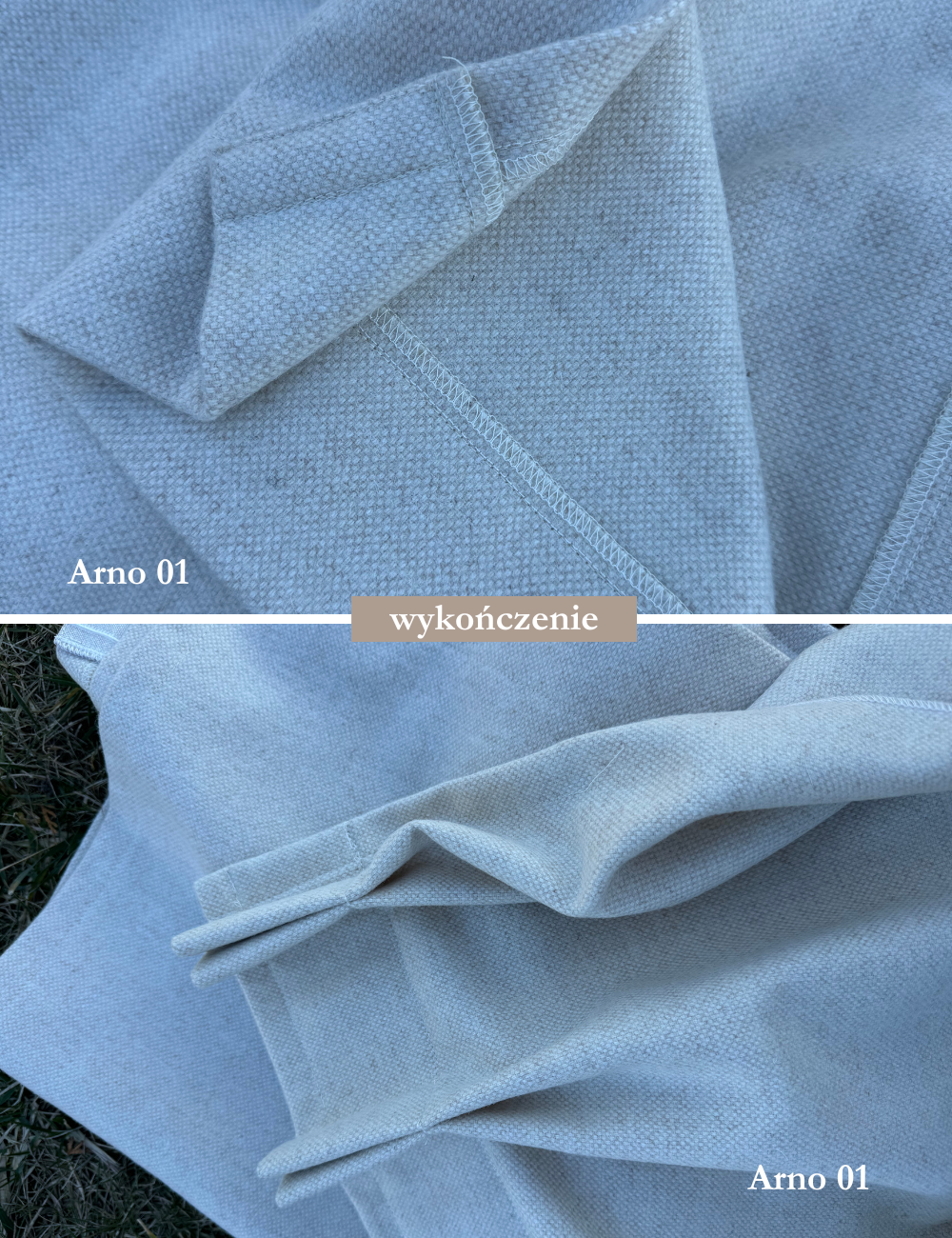 Zasłona premium Arno Wool podwójne zakładki