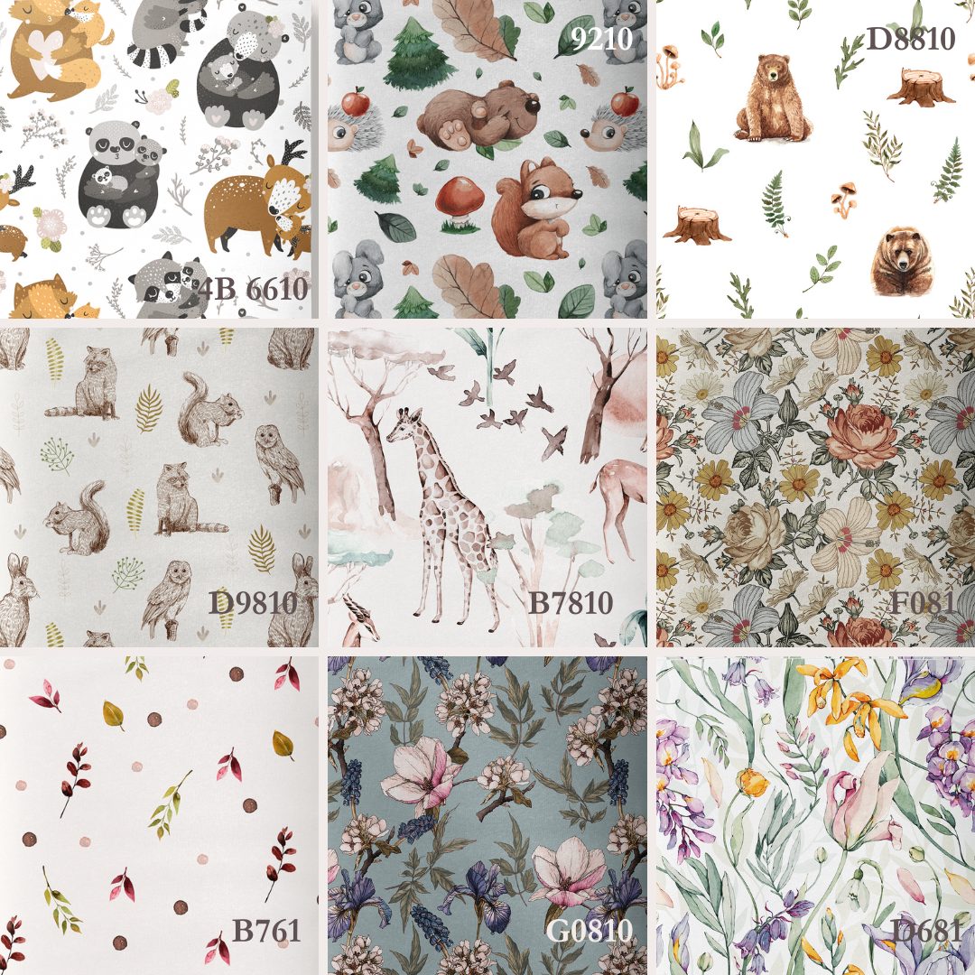 Roleta rzymska bawełniana print z kokardami velvet