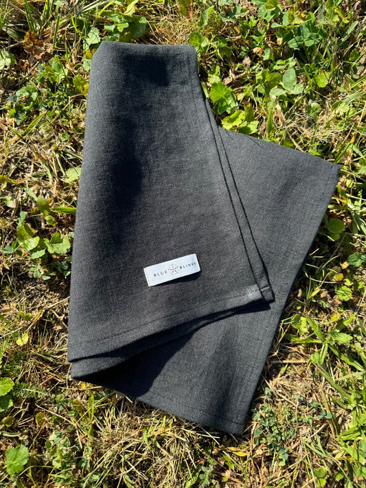 Szybkoschnący ręczniczek lniany mini czarny